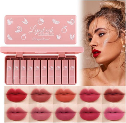 10pcs Dragon Ranee Lipsticks Set Waterproof & Long-lasting | Best Quality Waterproof Lipgloss Set – Lipgloss Set For Girls | Lipgloss Kit For Women