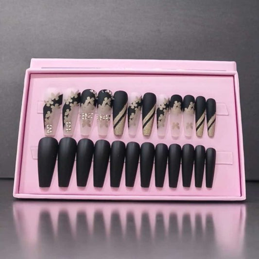 24 Pcs Black Matte Perfection – O.two.o Nail Polish For A Luxe Look | Best Nails For Women