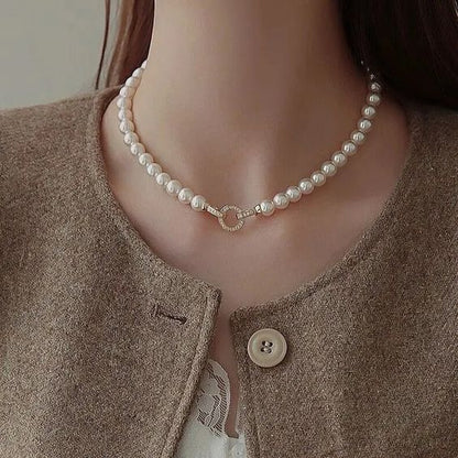 Beautiful Pearl Charm Korean Elegant Necklace For Girls