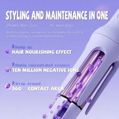Hair Curler, 32mm Automatic Curling Iron, 3 Adjustable Temperatures And 2 Timer Reminders, Automatic Curling Iron For Long Hair, Double Anti-scald Function, Australian Specification Plug, Suitable For Everyone ( Random Color )