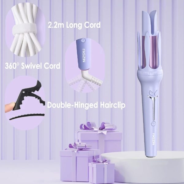Hair Curler, 32mm Automatic Curling Iron, 3 Adjustable Temperatures And 2 Timer Reminders, Automatic Curling Iron For Long Hair, Double Anti-scald Function, Australian Specification Plug, Suitable For Everyone ( Random Color )