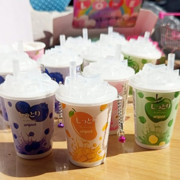 Juics Shape Mini Wet Wipes Tissue, Extremely Portable Tin / 30 Wet Wipes In 1 Juice (random Tin Color And Design )