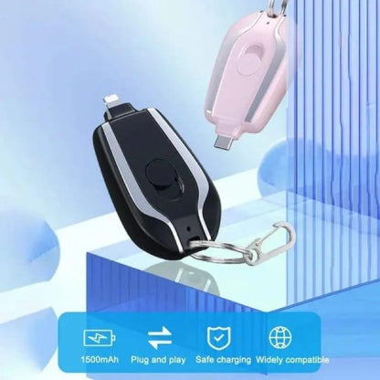 Keychain Portable Charger, Mini Power Emergency Pod Key Ring Cell Phone Charger, Ultra-compact External Fast Charging Power Bank Iphone (random Color)