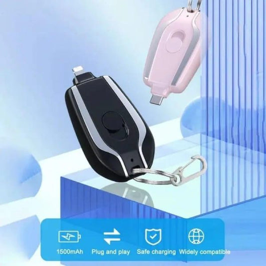 Keychain Portable Charger, Mini Power Emergency Pod Key Ring Cell Phone Charger, Ultra-compact External Fast Charging Power Bank Iphone (random Color)