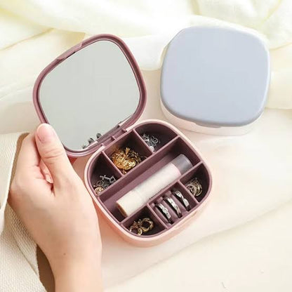 Small Jewellery Box, Jewellery Box, Portable Jewellery Box, Girls’ Earrings, Cut Necklace Box, Can Be Placed In The Bag Of The Bag At Home (pink Or Silver Colors) (random Colors)