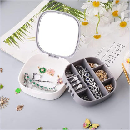 Small Jewellery Box, Jewellery Box, Portable Jewellery Box, Girls’ Earrings, Cut Necklace Box, Can Be Placed In The Bag Of The Bag At Home (pink Or Silver Colors) (random Colors)