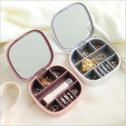 Small Jewellery Box, Jewellery Box, Portable Jewellery Box, Girls’ Earrings, Cut Necklace Box, Can Be Placed In The Bag Of The Bag At Home (pink Or Silver Colors) (random Colors)