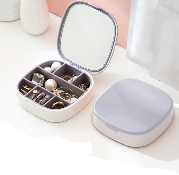 Small Jewellery Box, Jewellery Box, Portable Jewellery Box, Girls’ Earrings, Cut Necklace Box, Can Be Placed In The Bag Of The Bag At Home (pink Or Silver Colors) (random Colors)